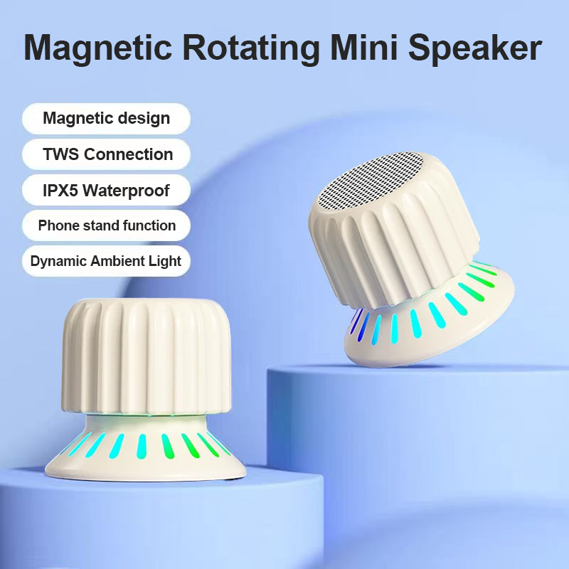 MIni Magnetic Twist  Bluetooth Speaker Portable Heavy Subwoofer Outdoor Bluetooth Small Speaker with RGB light.