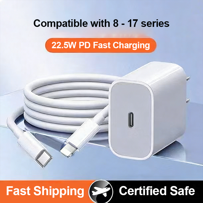 Durable Charger & Cable Set，22.5W Fast Charging Kit，Works for  8 to 17 series.