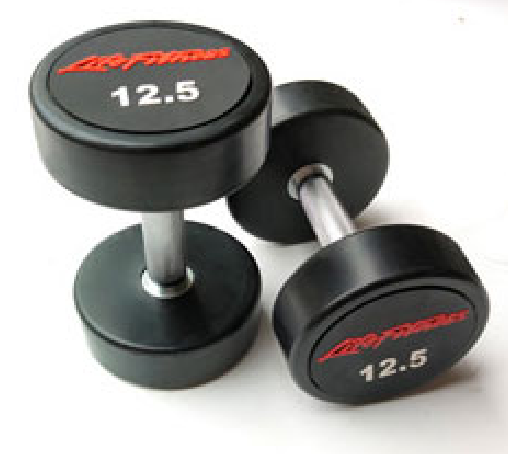 5Lifefitness round headed rubber coated dumbbell