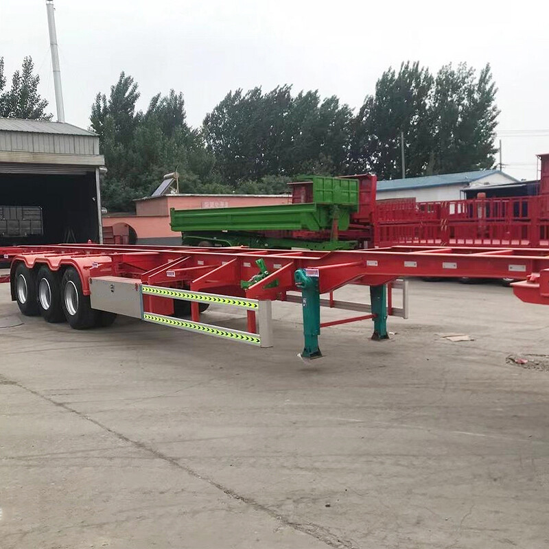 3 Axles Skeleton Container Truck Trailer