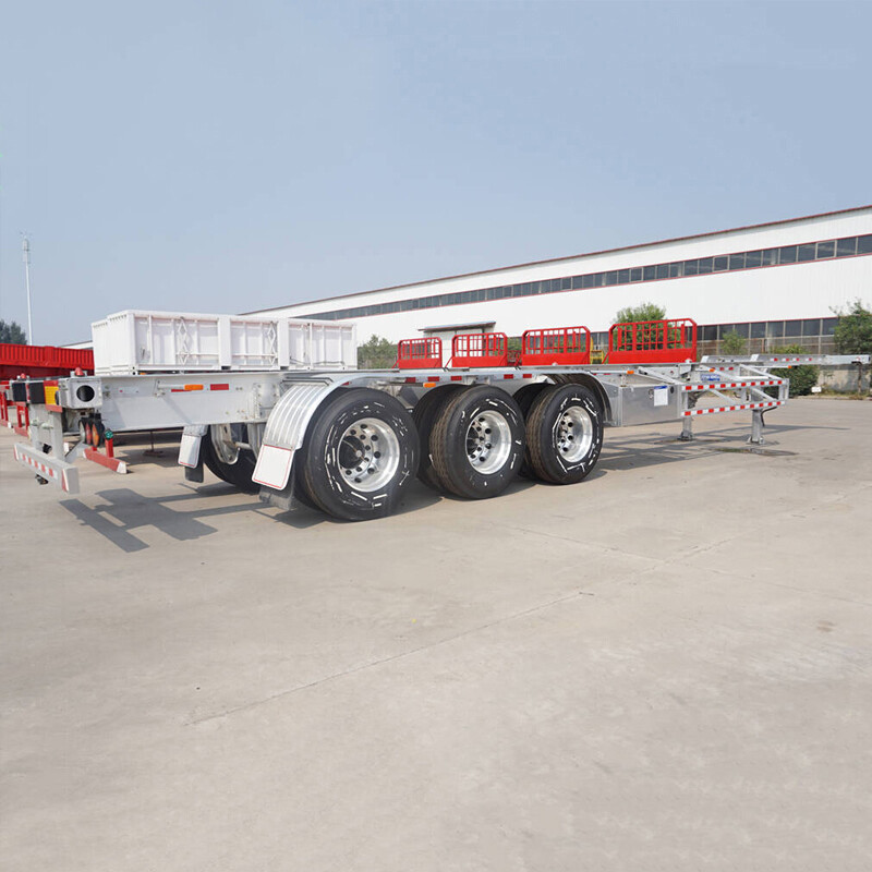 3 Axles Skeleton Container Truck Trailer