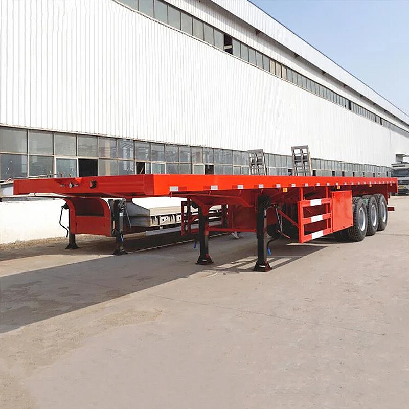 3 Axles Flatbed Trailer With Front Board