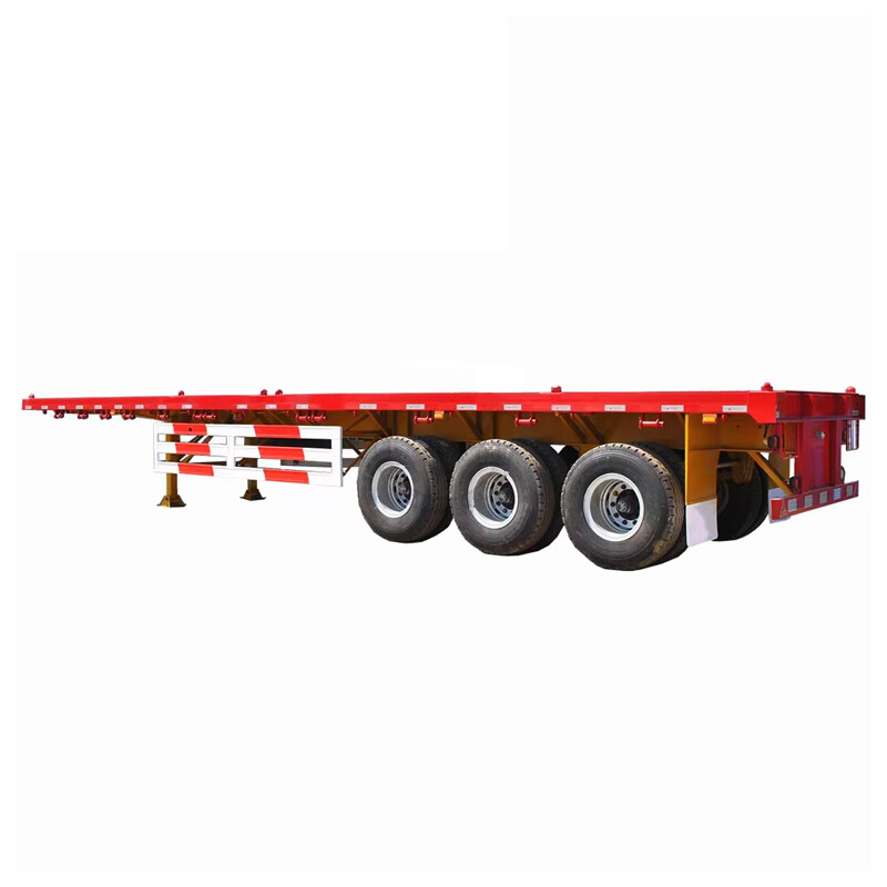 3 Axles 40FT Flatbed Semi Trailer With Front Board