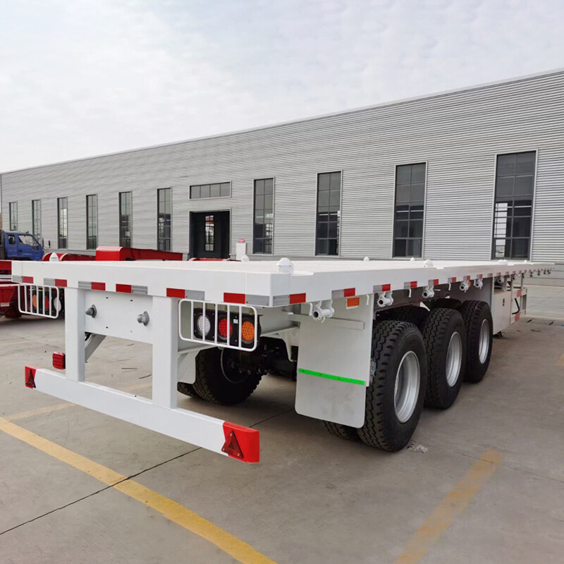 3 Axles 40FT Flatbed Semi Trailer With Front Board