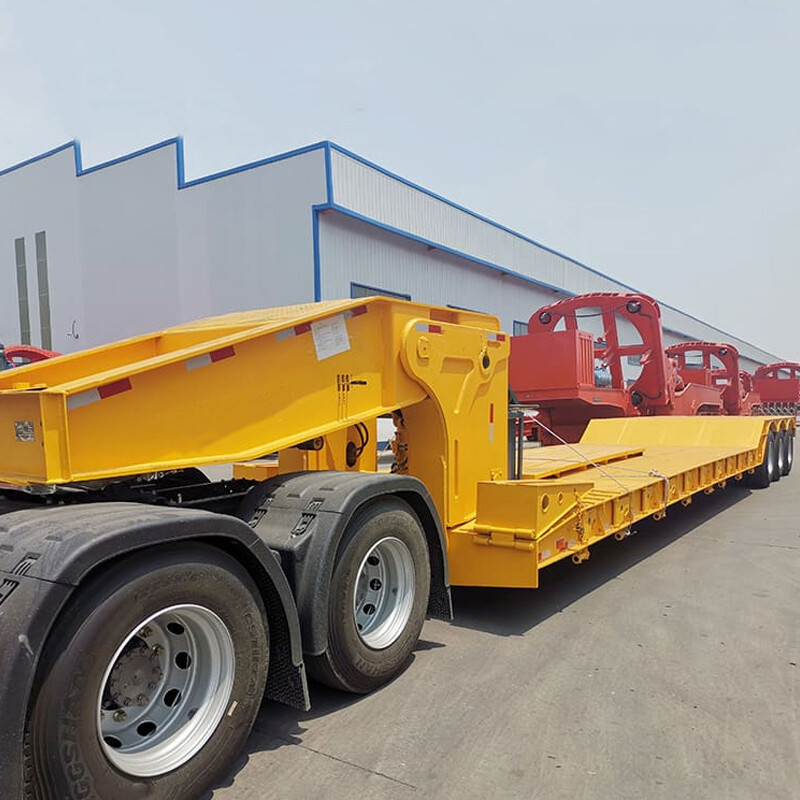 Front Loading 100 Ton Detachable Gooseneck Lowboy Trailer