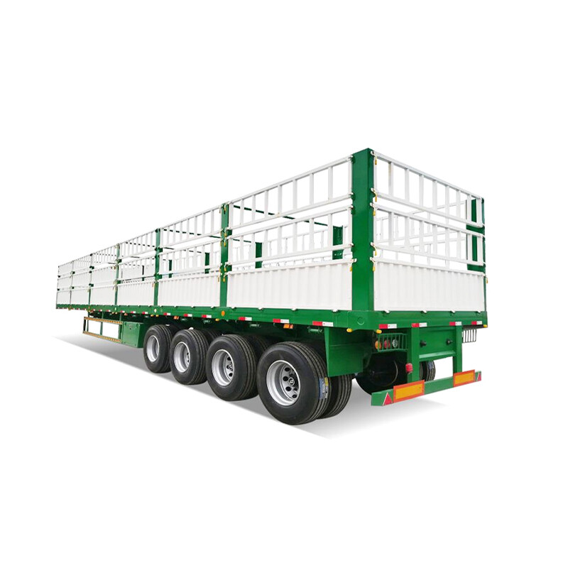 4 Axles Double Fence Cargo Transport Semi Trailer