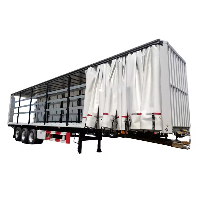 2 Axle, 3 Axle Side Curtain Cargo Type Truck Trailer With Tarpaulin
