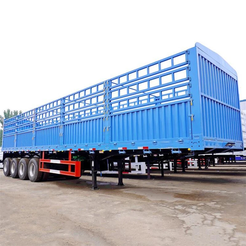 4 Axles Double Fence Cargo Transport Semi Trailer