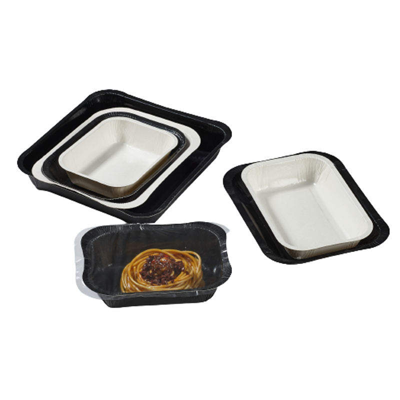 Oven-able paper food tray