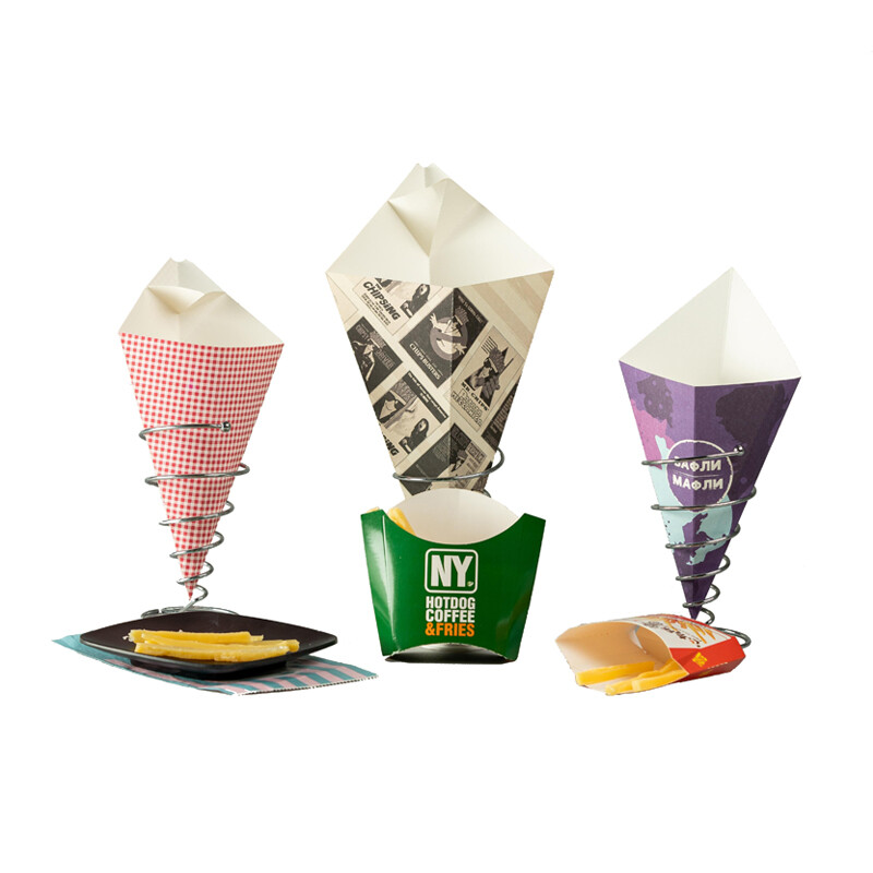 Paper cone package for crepe