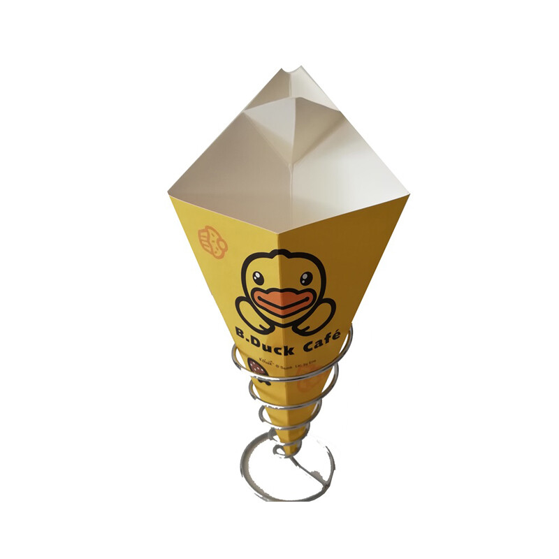 DT type paper cone for fries with sauce dip