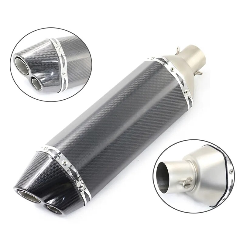 E01 Ninja 400 ZX6R CB400 Trk502 P01 36-51mm Aluminum Alloy Double Hole Hexagonal General Exhaust Pipe