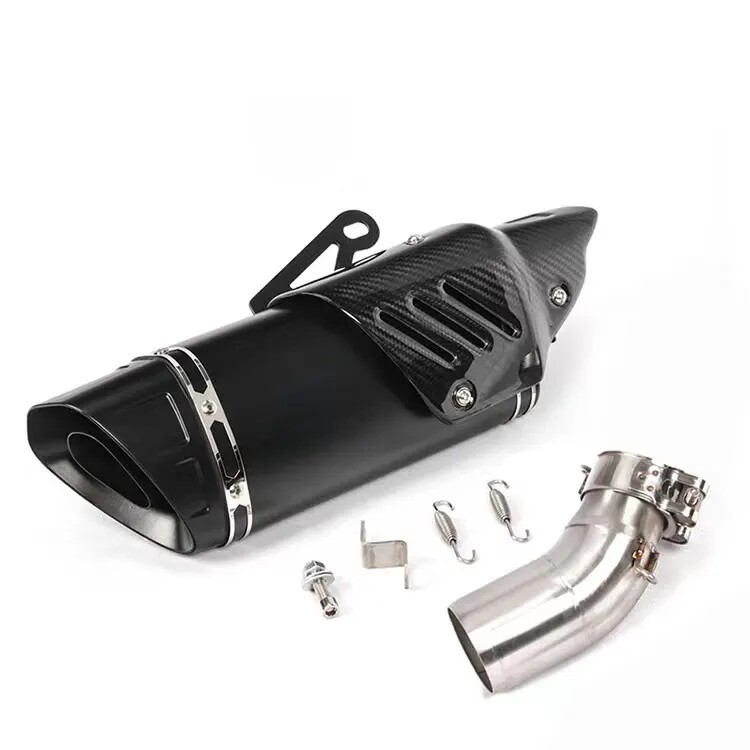E14-02 K11 Motorcycle Carbon Fiber Exhaust Silencer (38-51 Inches)
