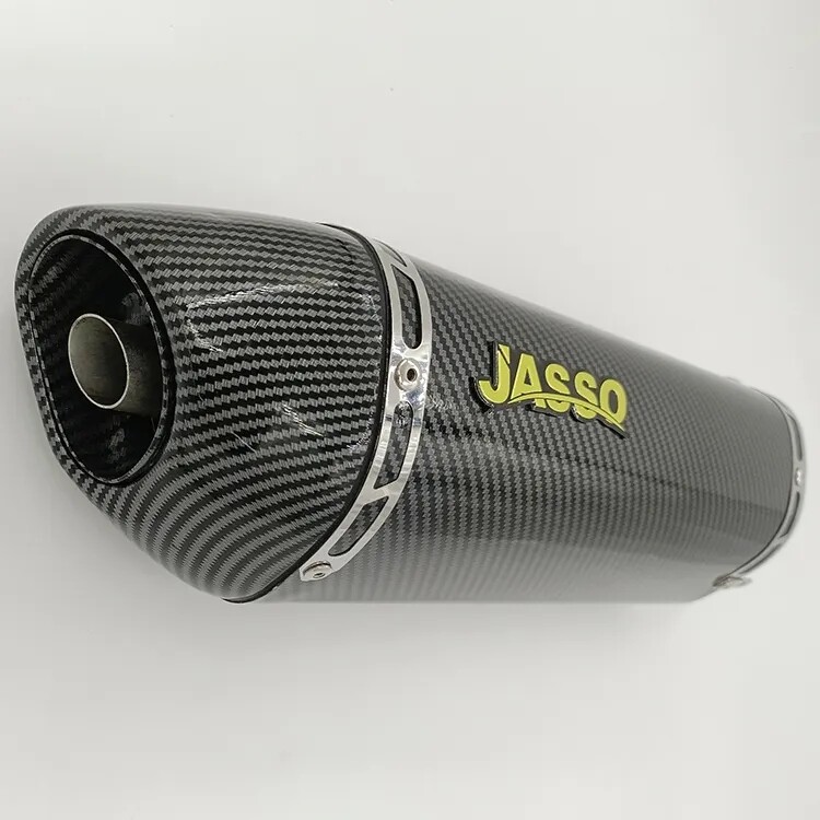 E17 Full Carbon Fiber Small Hexagonal Modified Exhaust Pipe Muffler 51mm Diameter High Temperature Scorpion Exhaust