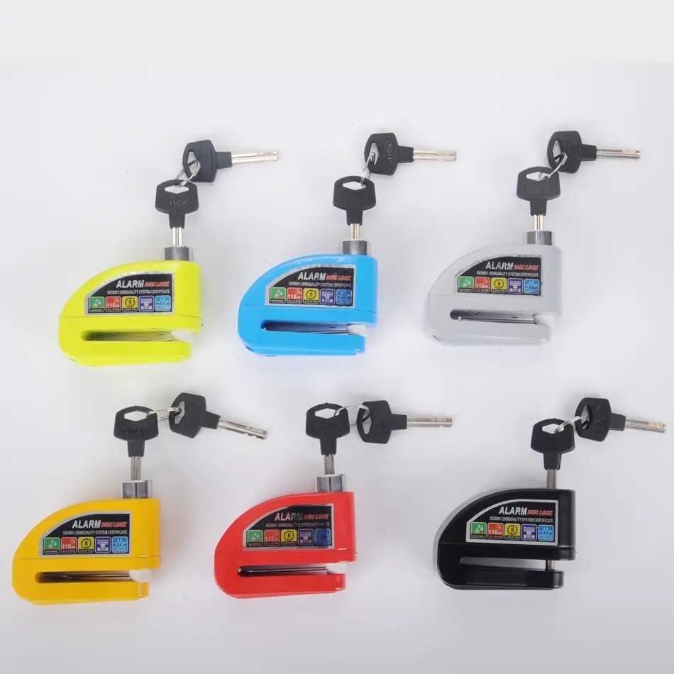 Alarm Disc Brake Lock + Belt Bag + Belt Rope + Spare Battery 110DB Aluminum Alloy Anti-theft Factory Direct Supply