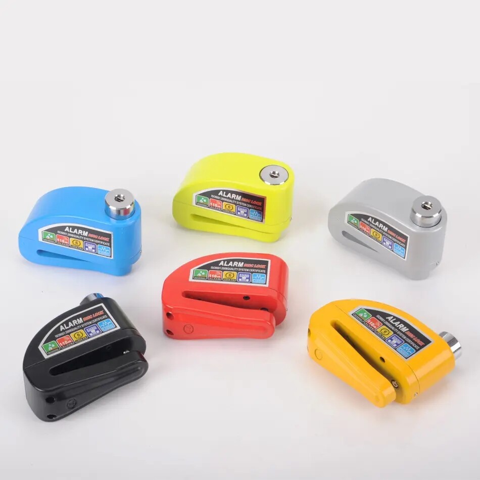 Alarm Disc Brake Lock + Belt Bag + Belt Rope + Spare Battery 110DB Aluminum Alloy Anti-theft Factory Direct Supply