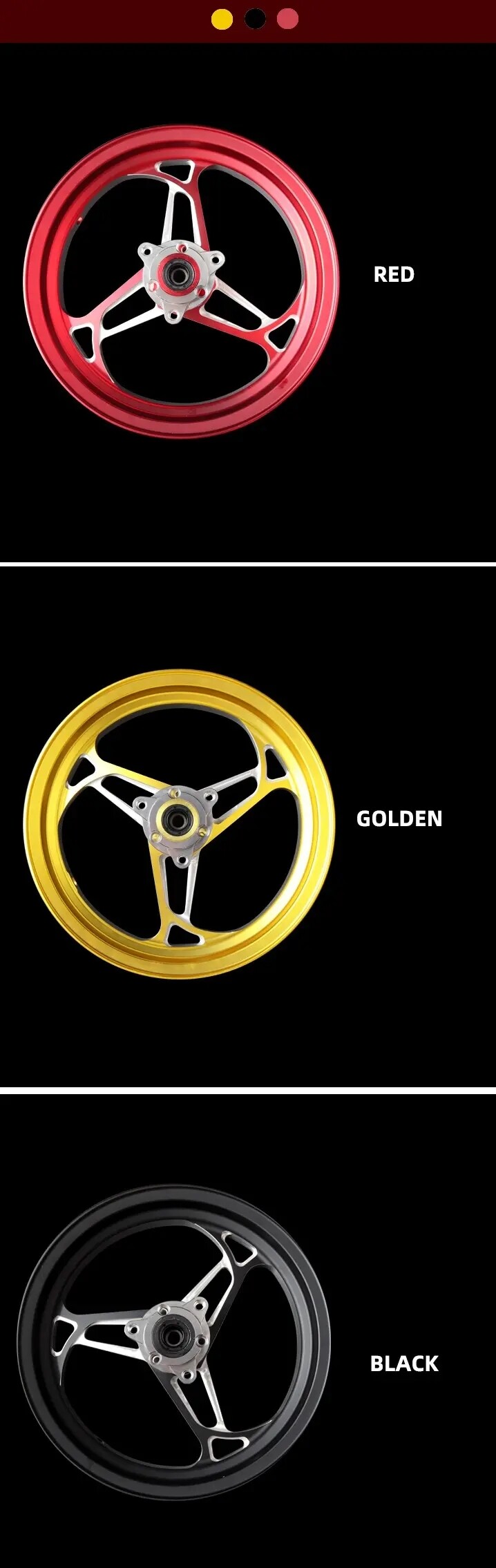 Niu Aluminum Alloy Wheels N1 N1S NQI PDS Hard War Modified Triangle Wheels 12 Inch CNC 3 Holes 5 Holes