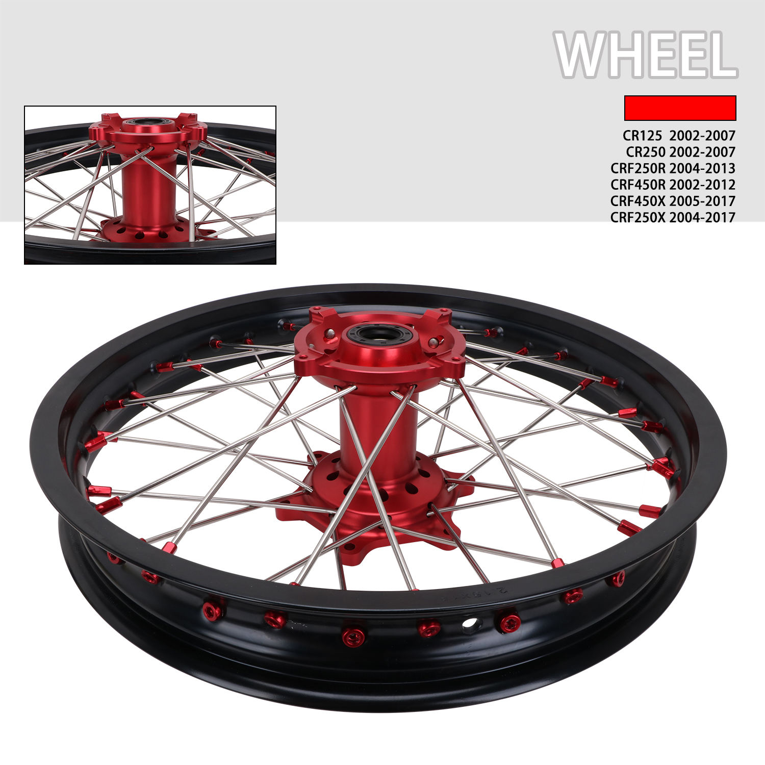 JFG CR125 CR250 CRF250R CRF450R CRF250X 450X Motorcycle Wheel and Rim Set for Honda