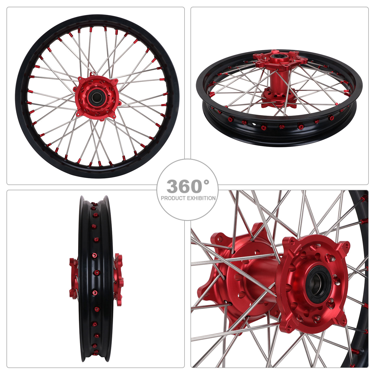 JFG CR125 CR250 CRF250R CRF450R CRF250X 450X Motorcycle Wheel and Rim Set for Honda