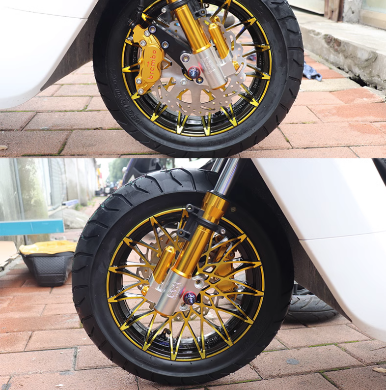Electric Motorcycle Modified 12 Inch Front Wheel Chrysanthemum Double butterfly Wheels Motorcycle Electric Monkey Ghost Fire Alu