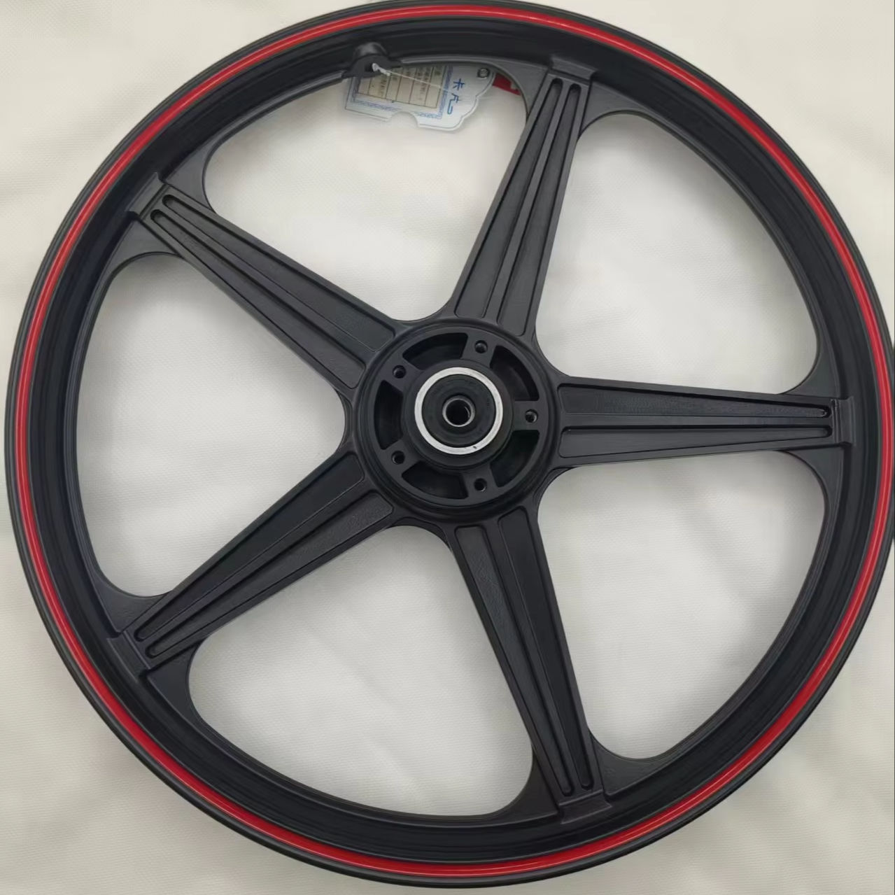 New Wuyang Rear Wheel Matte Black Full Spray Dispensing Machine Red Edge - Standard Assembly - Ordinary Packaging