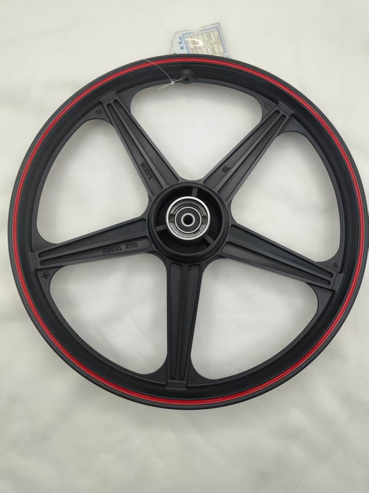 New Wuyang Rear Wheel Matte Black Full Spray Dispensing Machine Red Edge - Standard Assembly - Ordinary Packaging