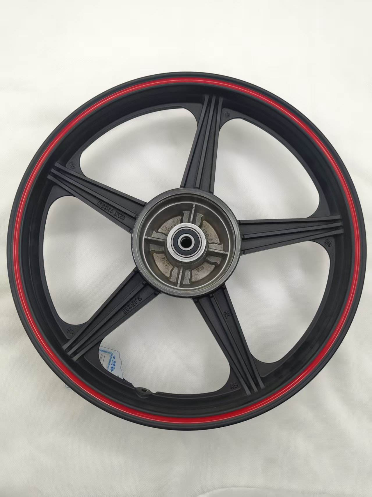 New Wuyang Rear Wheel Matte Black Full Spray Dispensing Machine Red Edge - Standard Assembly - Ordinary Packaging