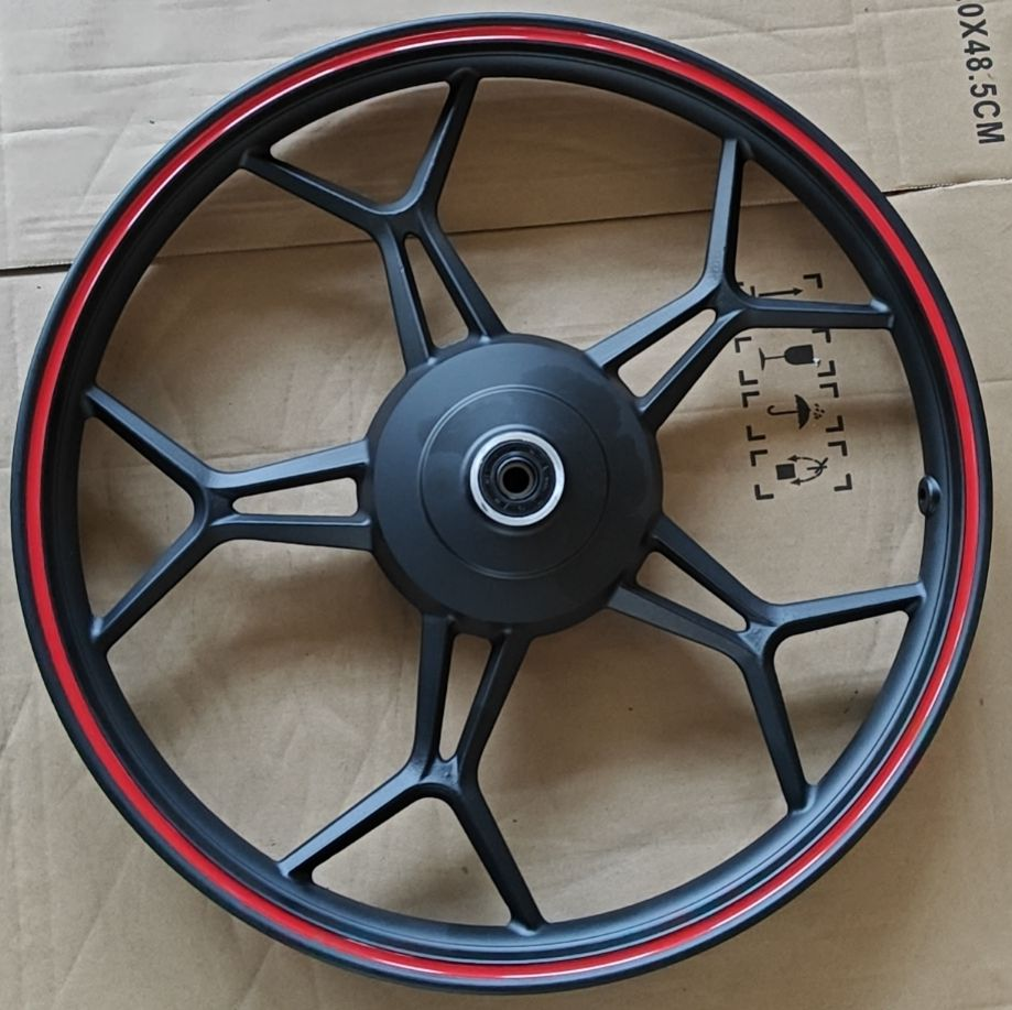 Snowflake-style Small Five Sheep Wheel (Colorful Striped Wheel)Matte Black Full SprayStandard Assembly - Ordinary Packaging