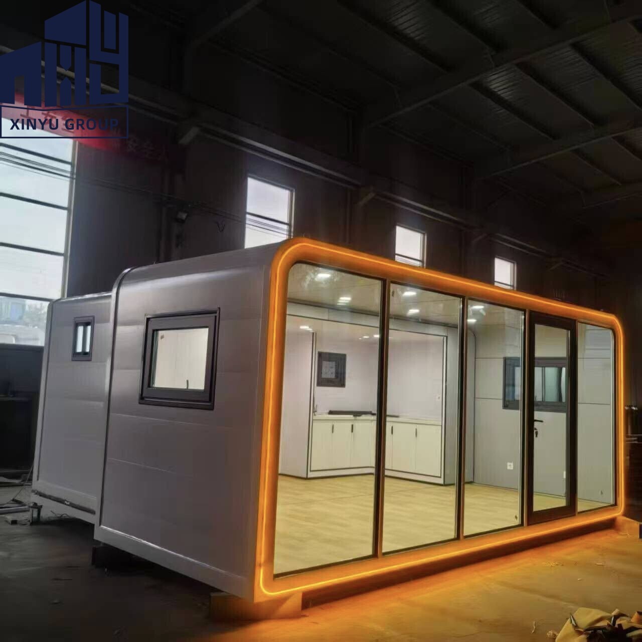 Move Sleek Apple Cabin with Living Room