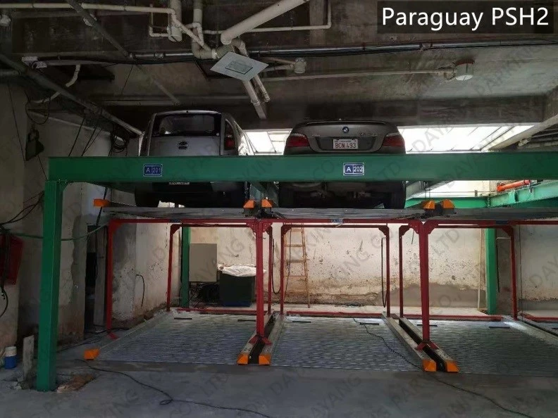 Paraguay - 2 level puzzle parking system - 11 car spaces