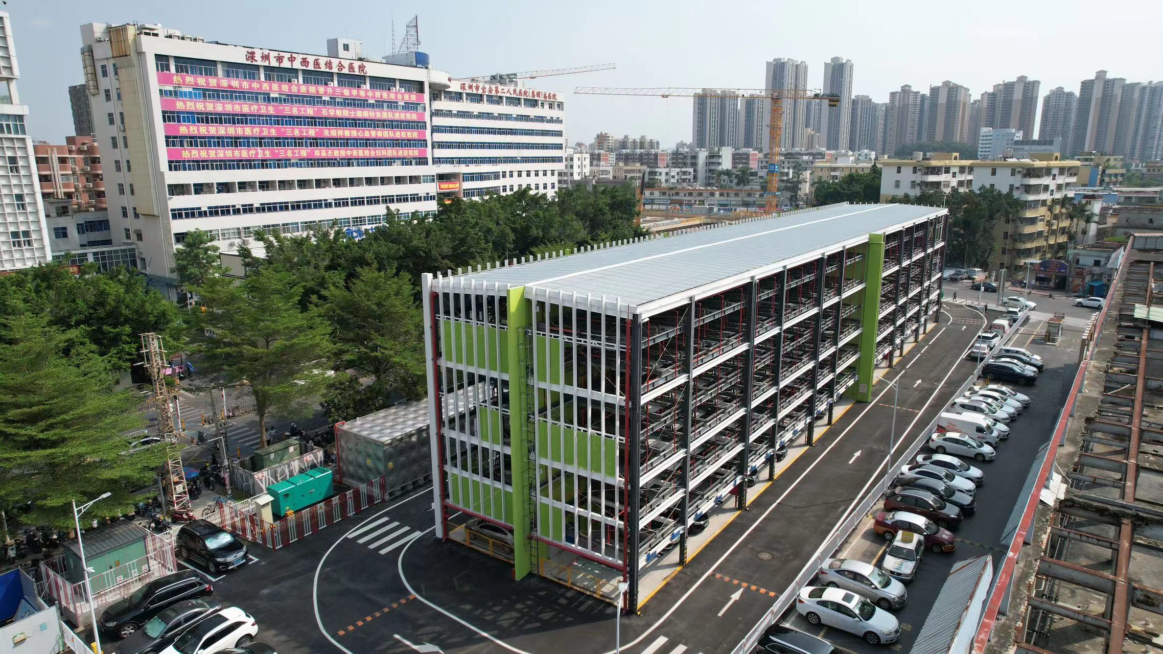 China - 7 level puzzle parking system -  348 car spaces