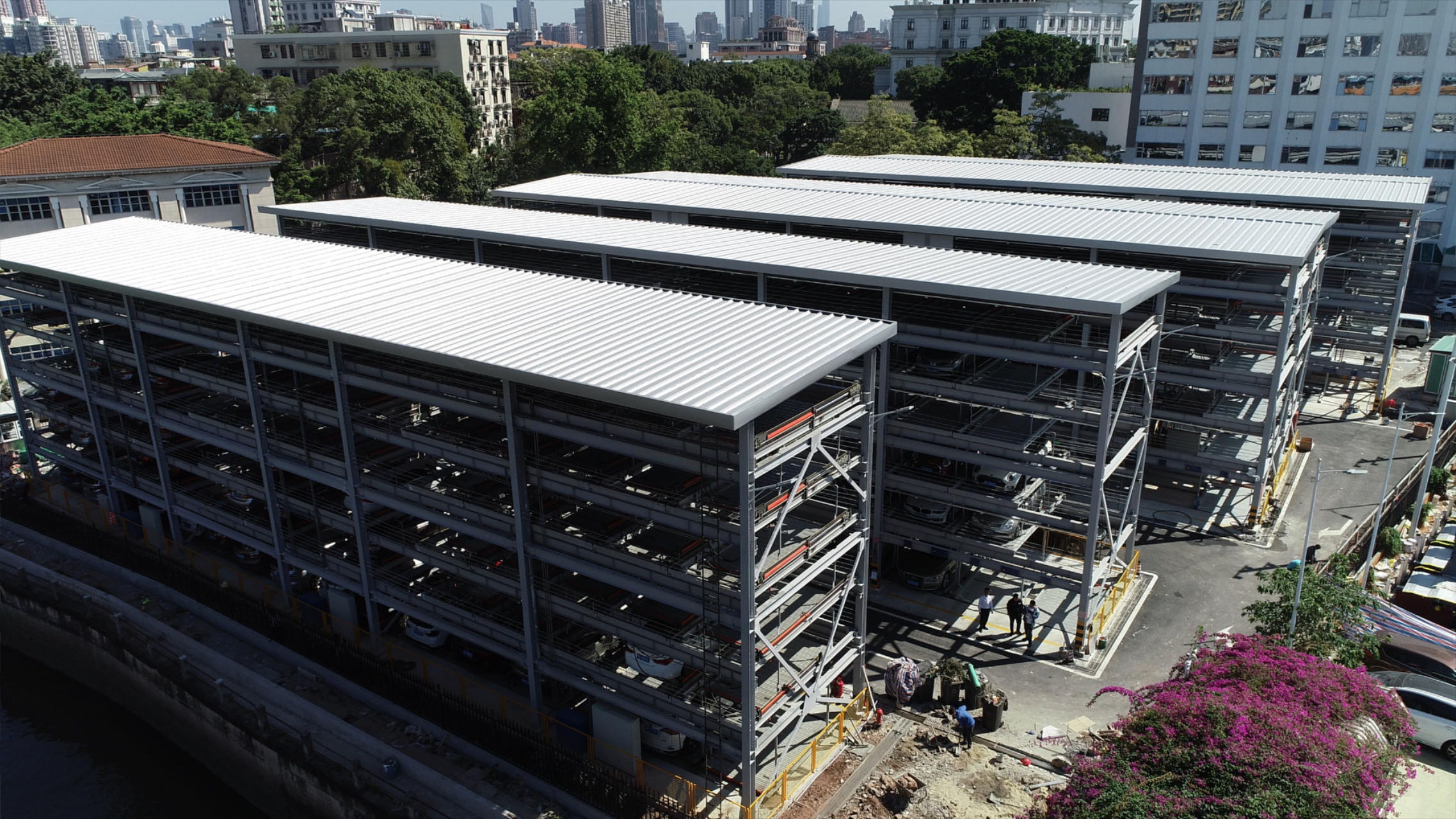 China - 7 level puzzle parking system -  348 car spaces