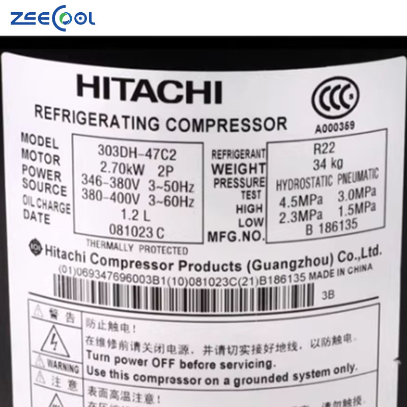303DH-47C2 R22 New 3PH 380V 50HZ Fixed Speed Compressor Air Conditioning Refrigeration Compressor