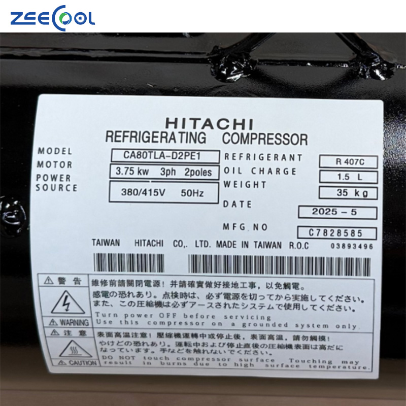 Factory Price HITA-CHI CA80TLA-D2PE1 R407C 380V 50HZ 5hp Horizontal Scroll Refrigerating Compressor