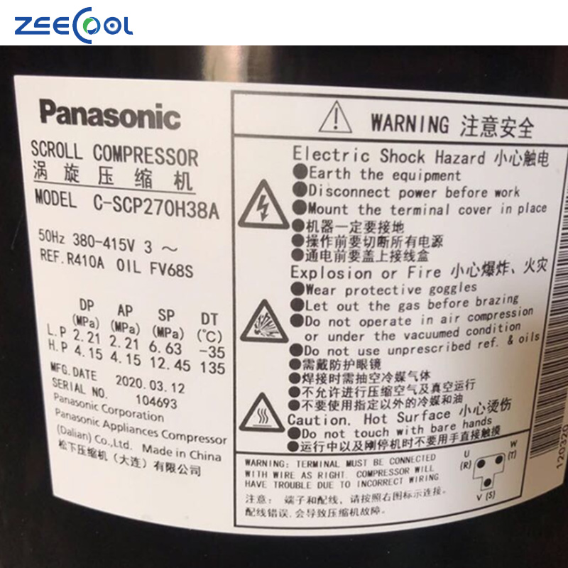 R410a 10hp Scroll Compressor for Cold Chain Refrigeration C-SCP270H38A C-SCP360H38M C-SCP400H38M Compressor