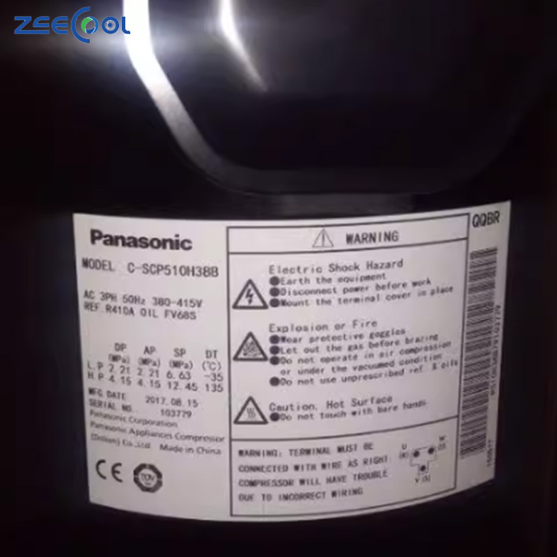 Low Temperature C-SCP510H38M C-SCP510H38B 15ph R410A Pana Sonic Scroll Compressor Refrigeration Heat Exchange Parts