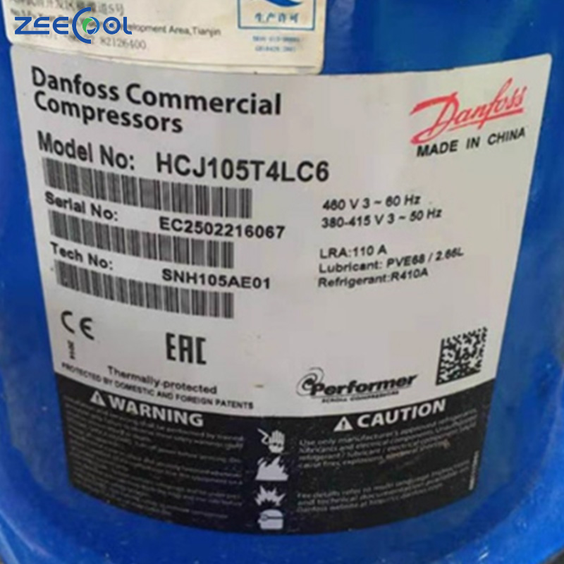 Factory Supply New HCJ105T4LC6 HCJ106T4LC6 HCJ120T4LC6 HCJ121T4LC6 Scroll Refrigeration Compressor for Air Heat Exchange Parts