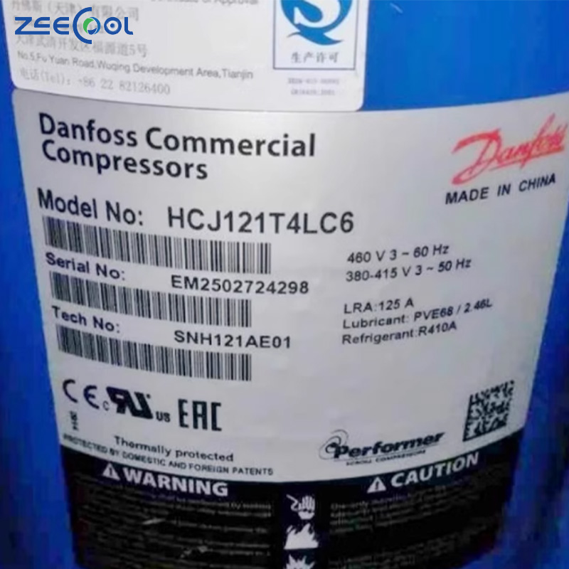Factory Supply New HCJ105T4LC6 HCJ106T4LC6 HCJ120T4LC6 HCJ121T4LC6 Scroll Refrigeration Compressor for Air Heat Exchange Parts