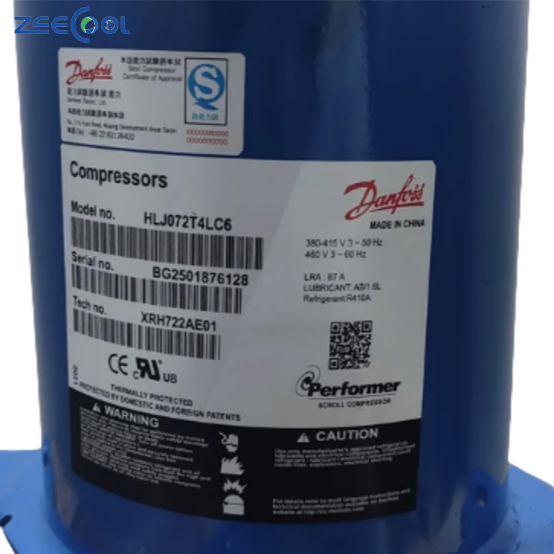 Hot Sale HLH061T4LC6 HLH061T4LC8 HLH068T4LC6 Dan-foss 5hp R410a Scroll Refrigeration Compressor