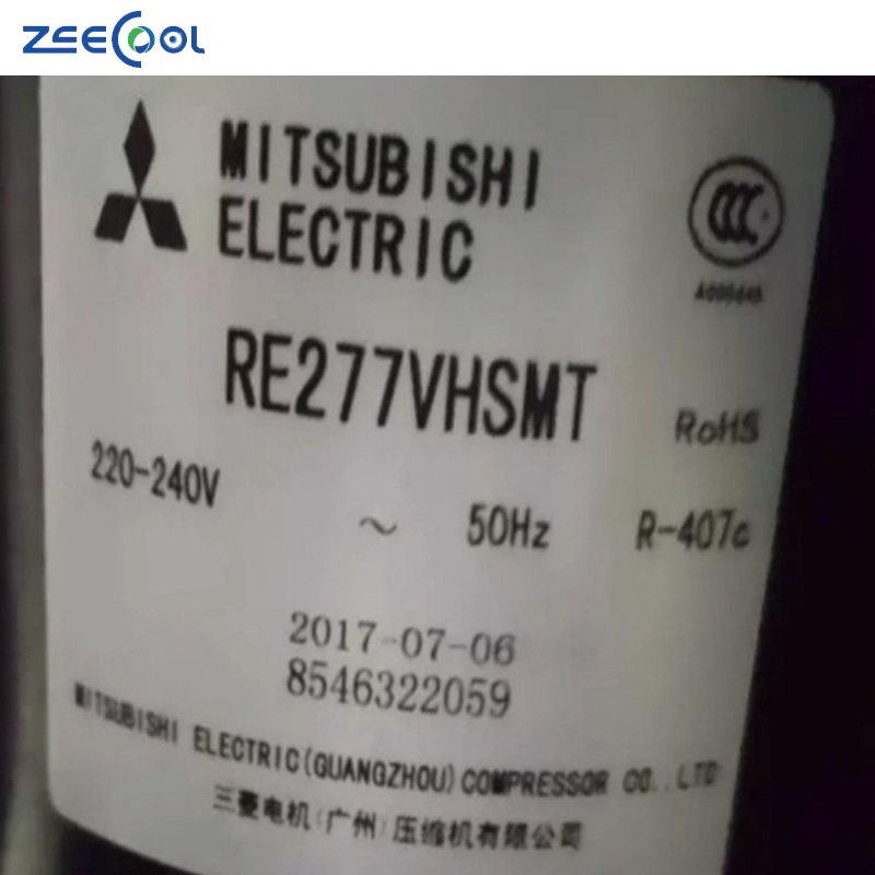 Factory Sales R407c Rotary Compressor for RE277VHSMT RE174VHSMT Mitsubishi Air Conditioner Refrigeration Equipment