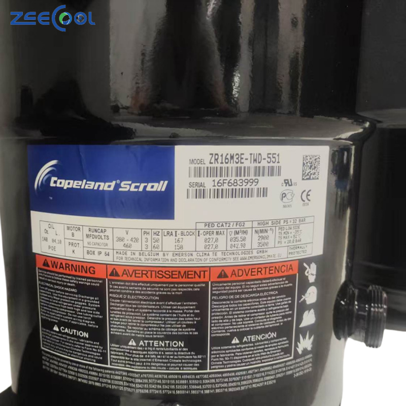 ZR16M3E-TWD-551 ZR16M3E-TWD-522 ZR16M3E-TWD-561 ZR16M3E-TWD-591 13HP Scroll Copeland air Conditioning Refrigeration Compressor