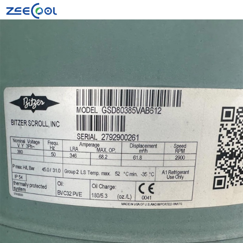 Bit-zer GSD80295VAB612 GSD80235VAB413 Hermetic Scroll R410a Compressor for Refrigeration air Conditioner Water Chiller