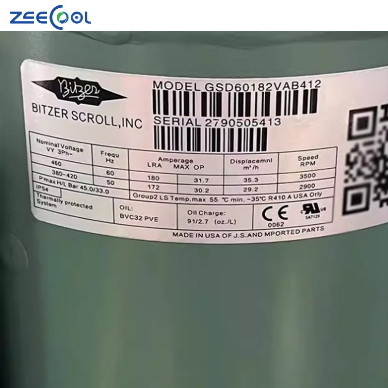 Wholesale Bitzer GSD60182VAB412 GSD60182VAB412 15HP Refrigeration Compressor Refrigerant R410A Compressor for Chiller