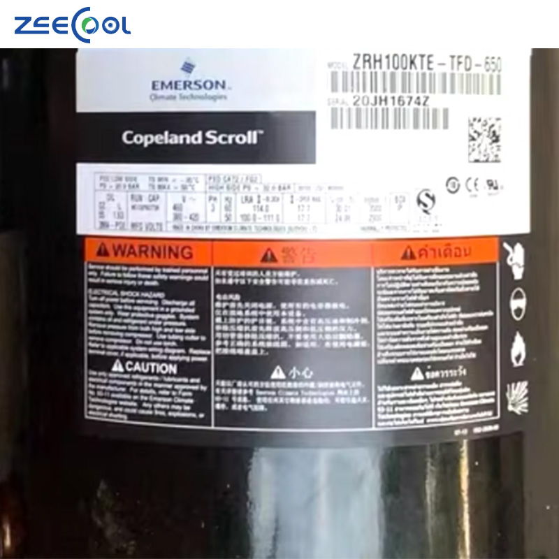 Hot Sale 8hp Horizontal Scroll Compressor Copeland ZRH100KTE-TFD-650 air Conditioner Spare Part Compressor