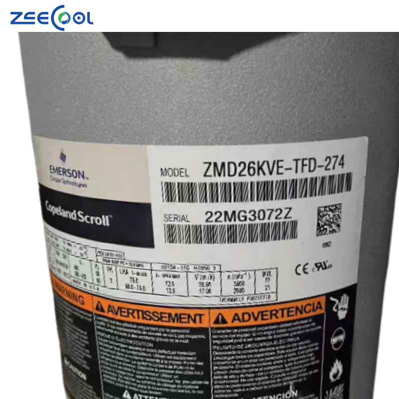 High Quality Refrigeration Parts Scroll 2hp Copeland ZMD26KVE-TFD-274 Compressor for Cold Storage