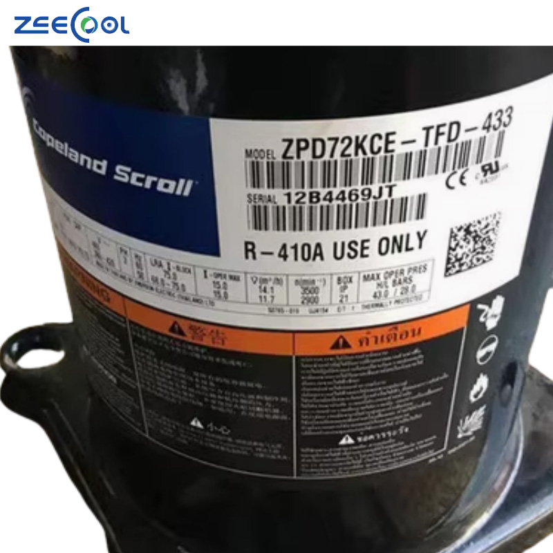 High Performance ZRD61KC-TFD-433 ZPD61KC-TFD-433 Copeland Scroll Air Conditioner 5HP Refrigeration Refrigerated Compressor