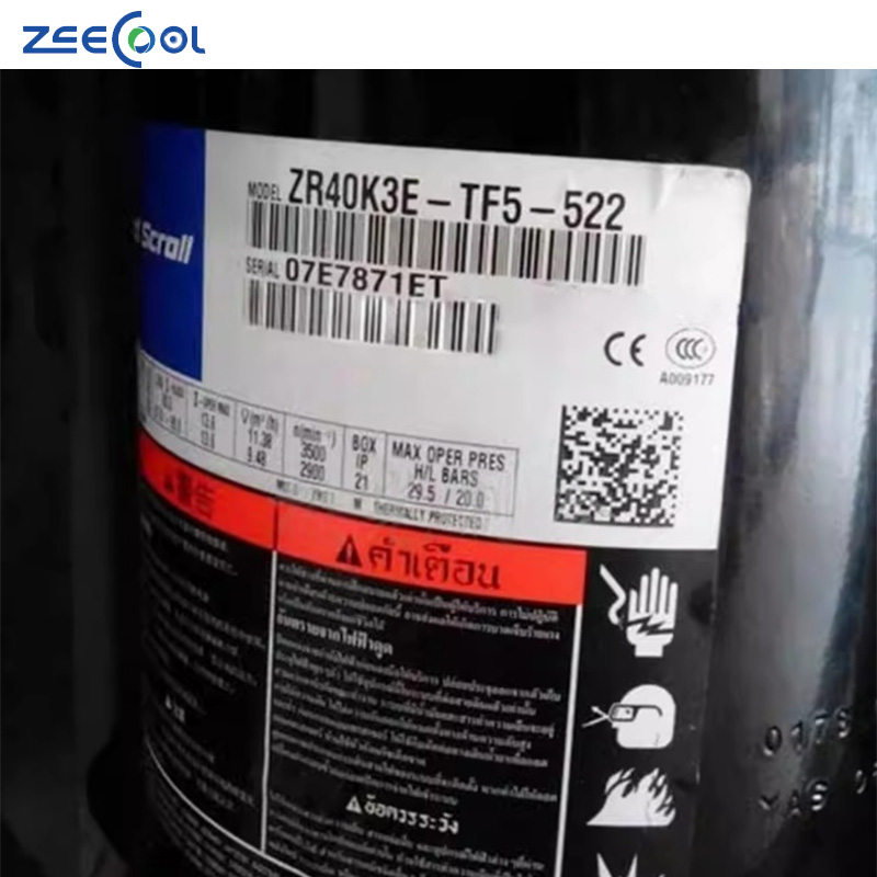 Air Conditioning Cold Room Refrigeration Equipment Compressor for 220V Copenland Scroll Compressor ZR40K3E-PFJ-522