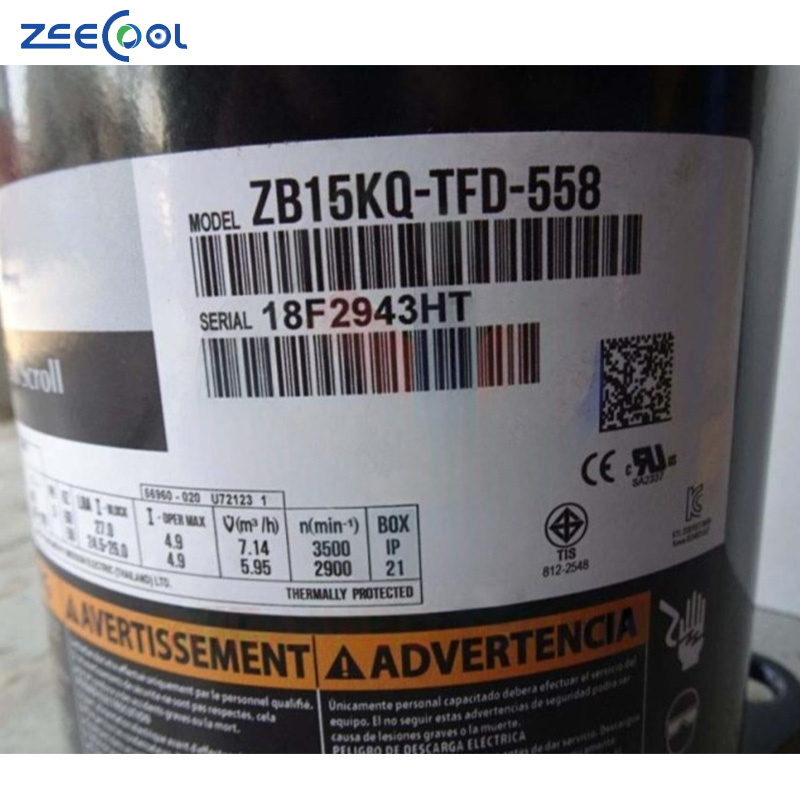 Hot Selling ZB15KQ-TFD-558 ZB19KQ-TFD-558 R404A 5hp Scroll Copeland Compreossor for Refrigeration House
