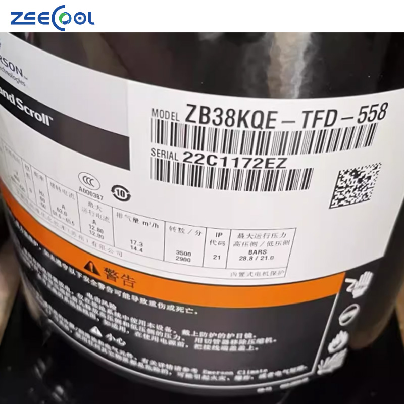 Hot Selling ZB15KQ-TFD-558 ZB19KQ-TFD-558 R404A 5hp Scroll Copeland Compreossor for Refrigeration House