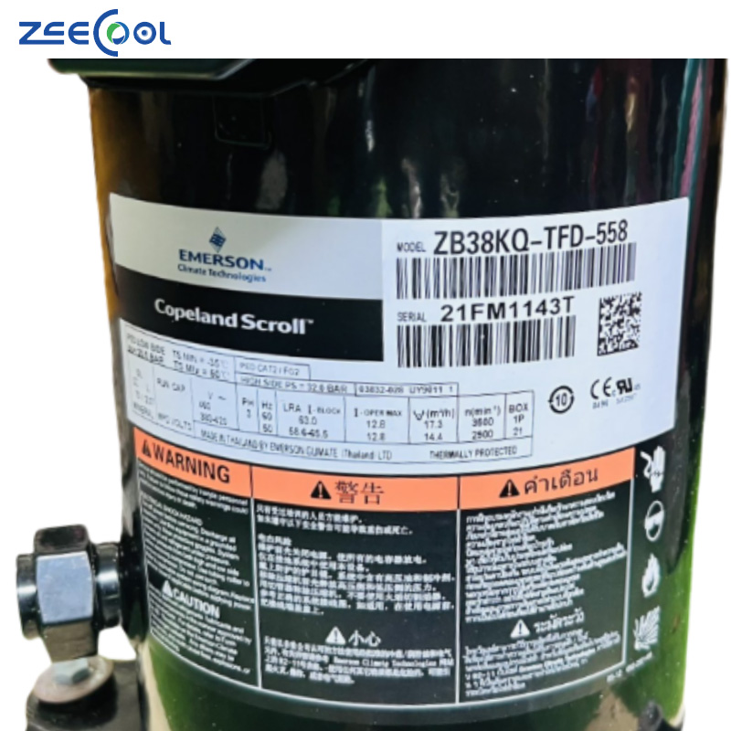 Hot Selling ZB15KQ-TFD-558 ZB19KQ-TFD-558 R404A 5hp Scroll Copeland Compreossor for Refrigeration House